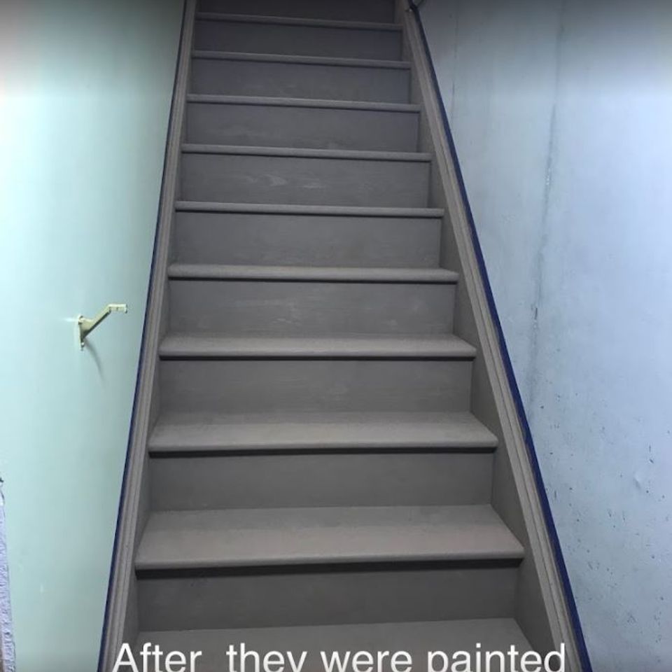 Interior steps painted after