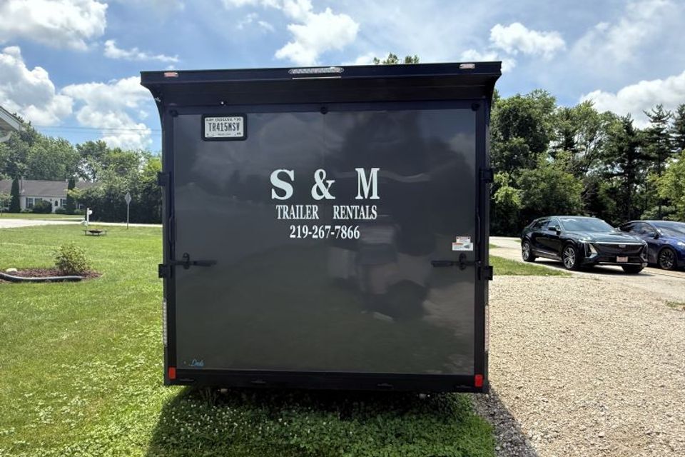 8.5 X 24 Enclosed Car Hauler (rear view)
