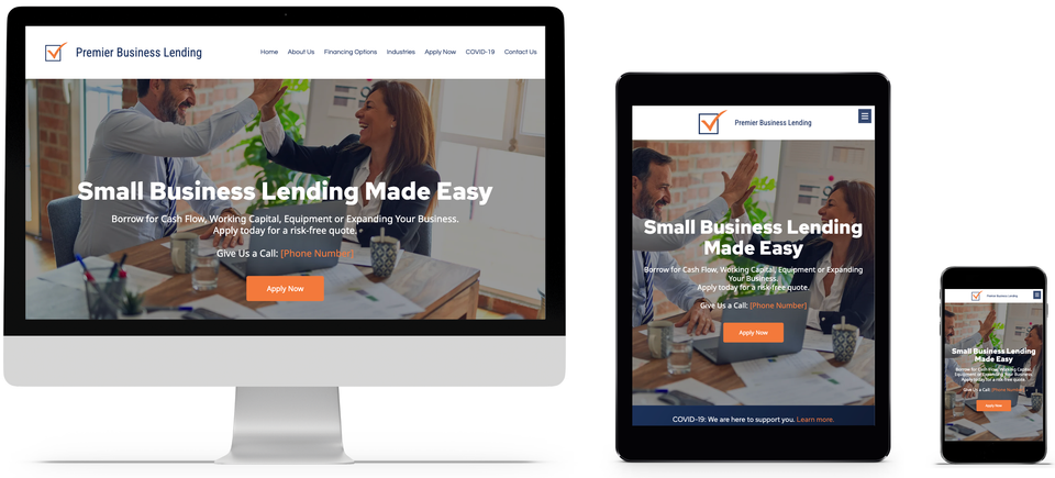 Business lending website design