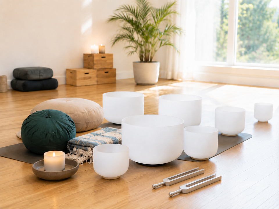 Sound healing experience with bowls.soundforks