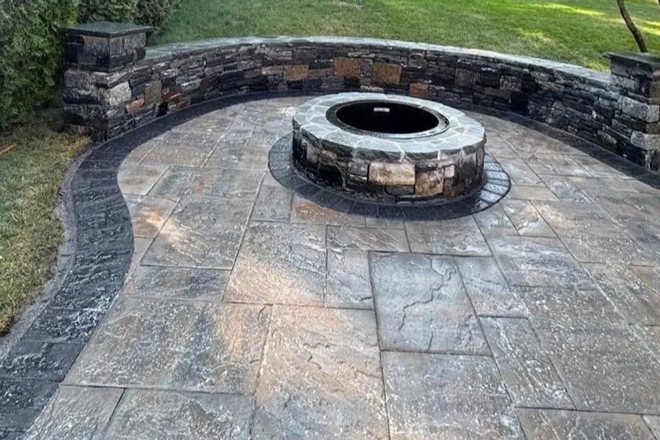 custom patio and firepit