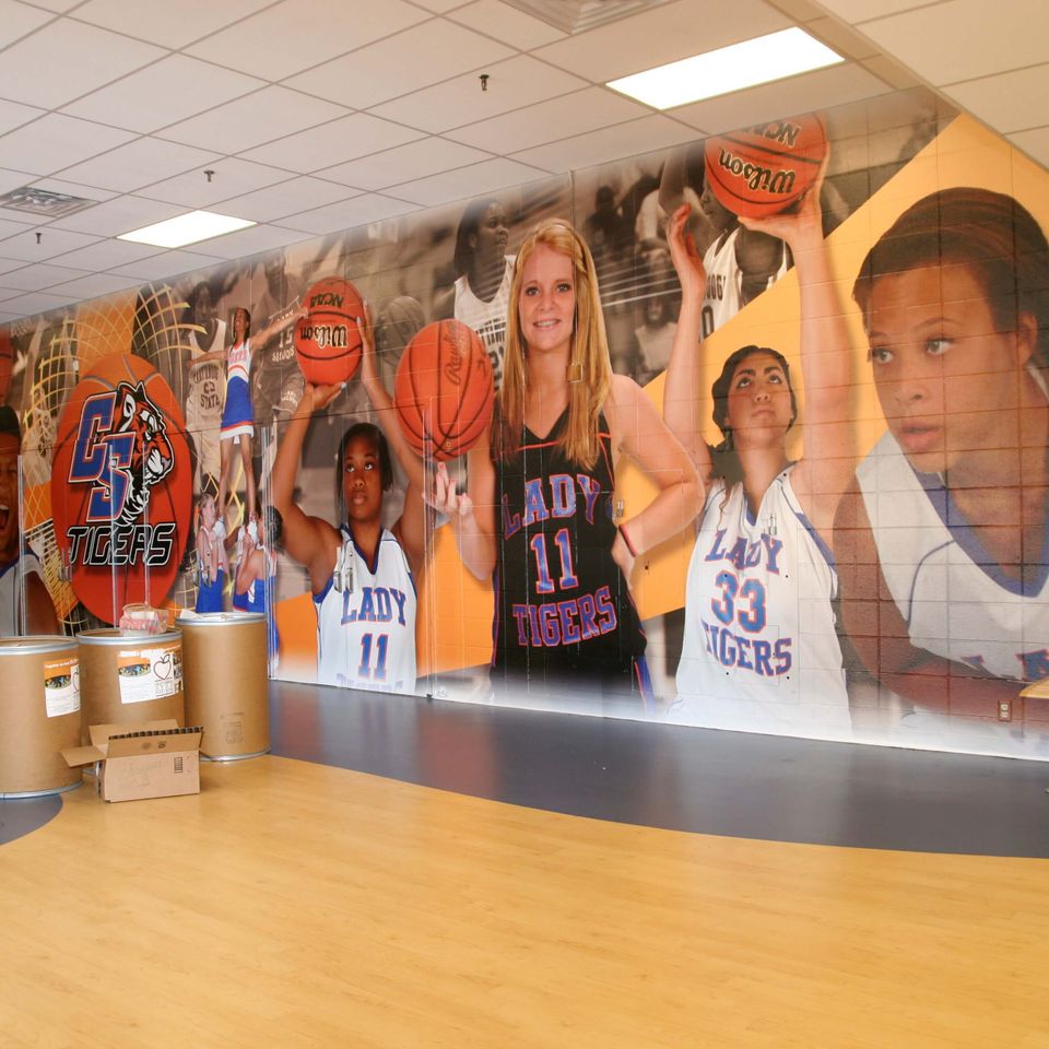 Chatt st gym entrance mural