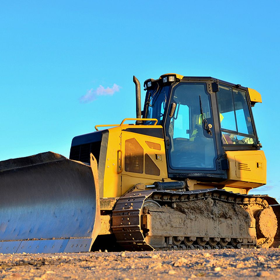 Bigstock dozer with buckets at construc 346809355