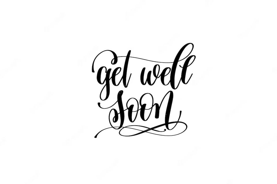 Get well soon hand lettering inscription positive quote motivational inspirational typography 88791 4136