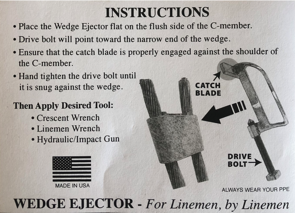 Wedge ejector instructions