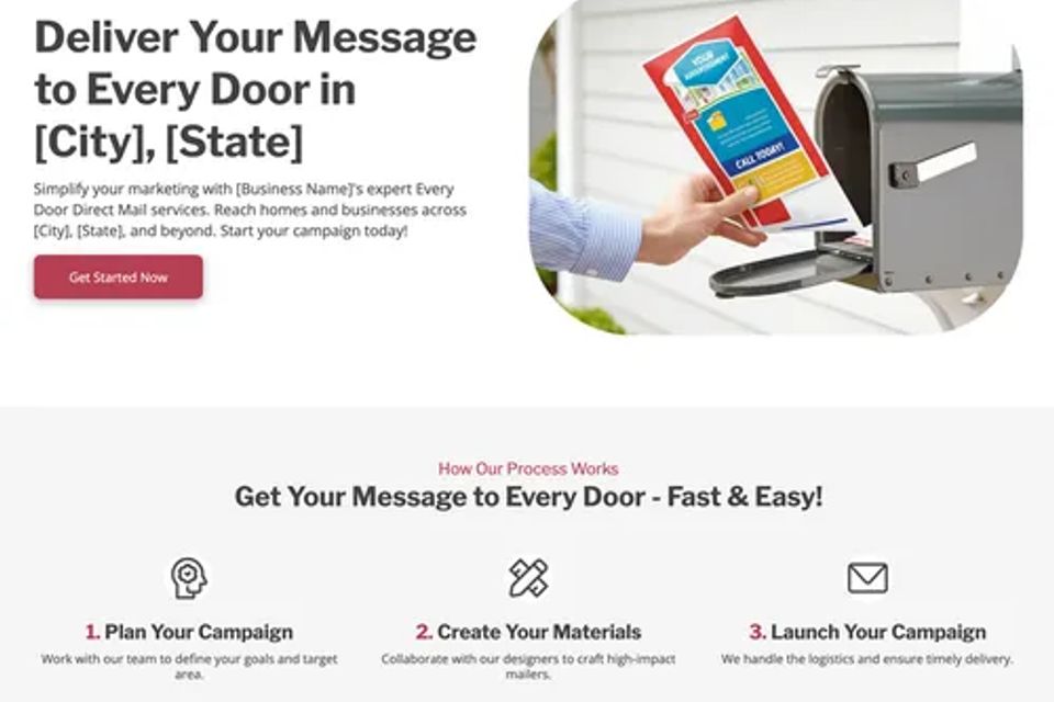 Direct mail marketing website design theme original
