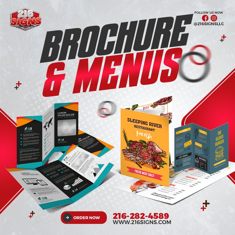 216 signs brochure menus