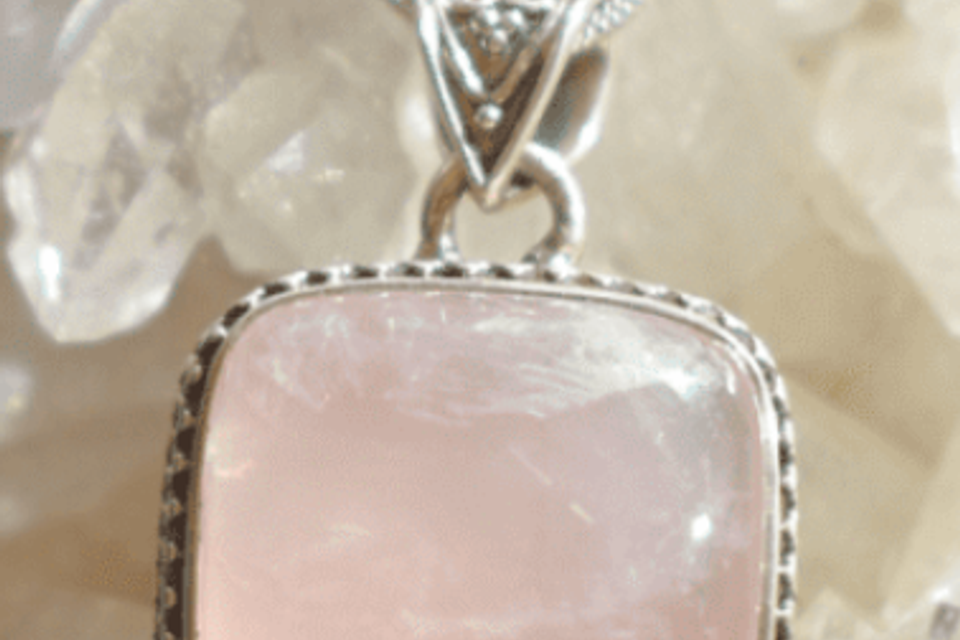 Rose quartz crystal necklace