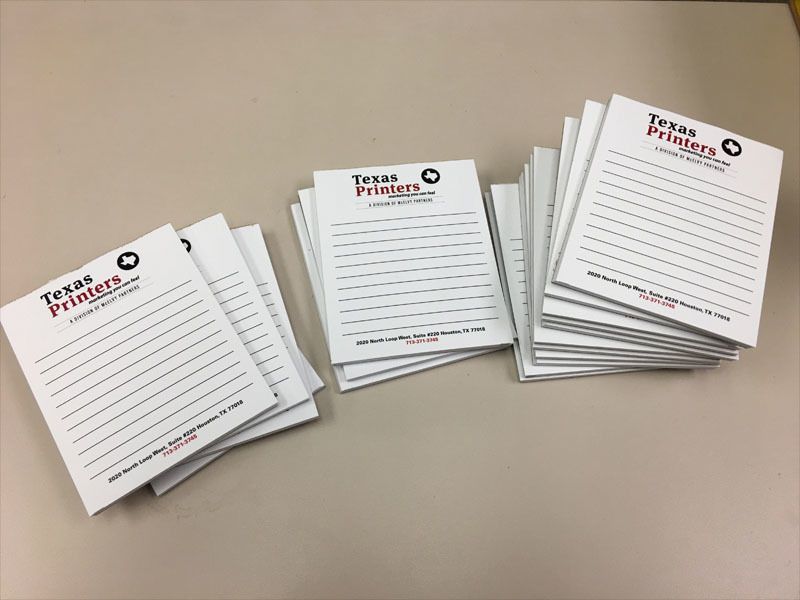 Texas printers note pads