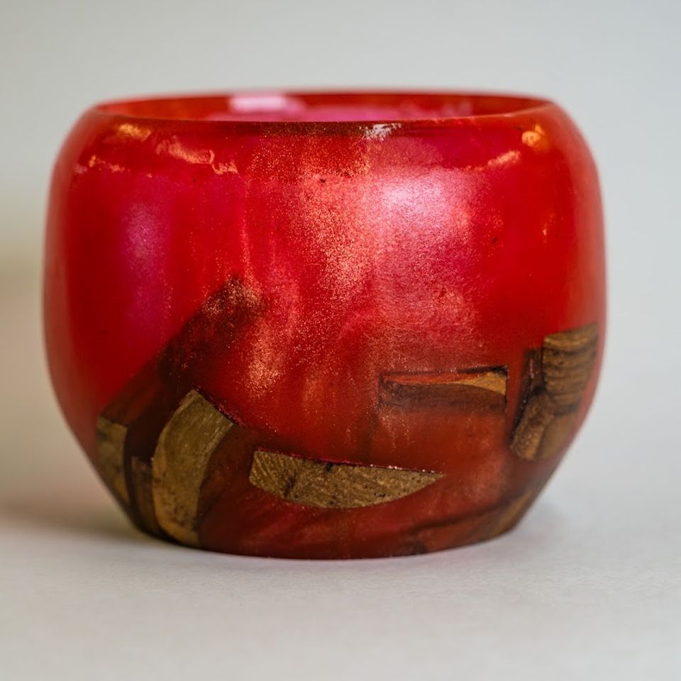 Red resin cup