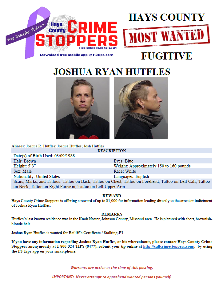 Hutfles most wanted poster