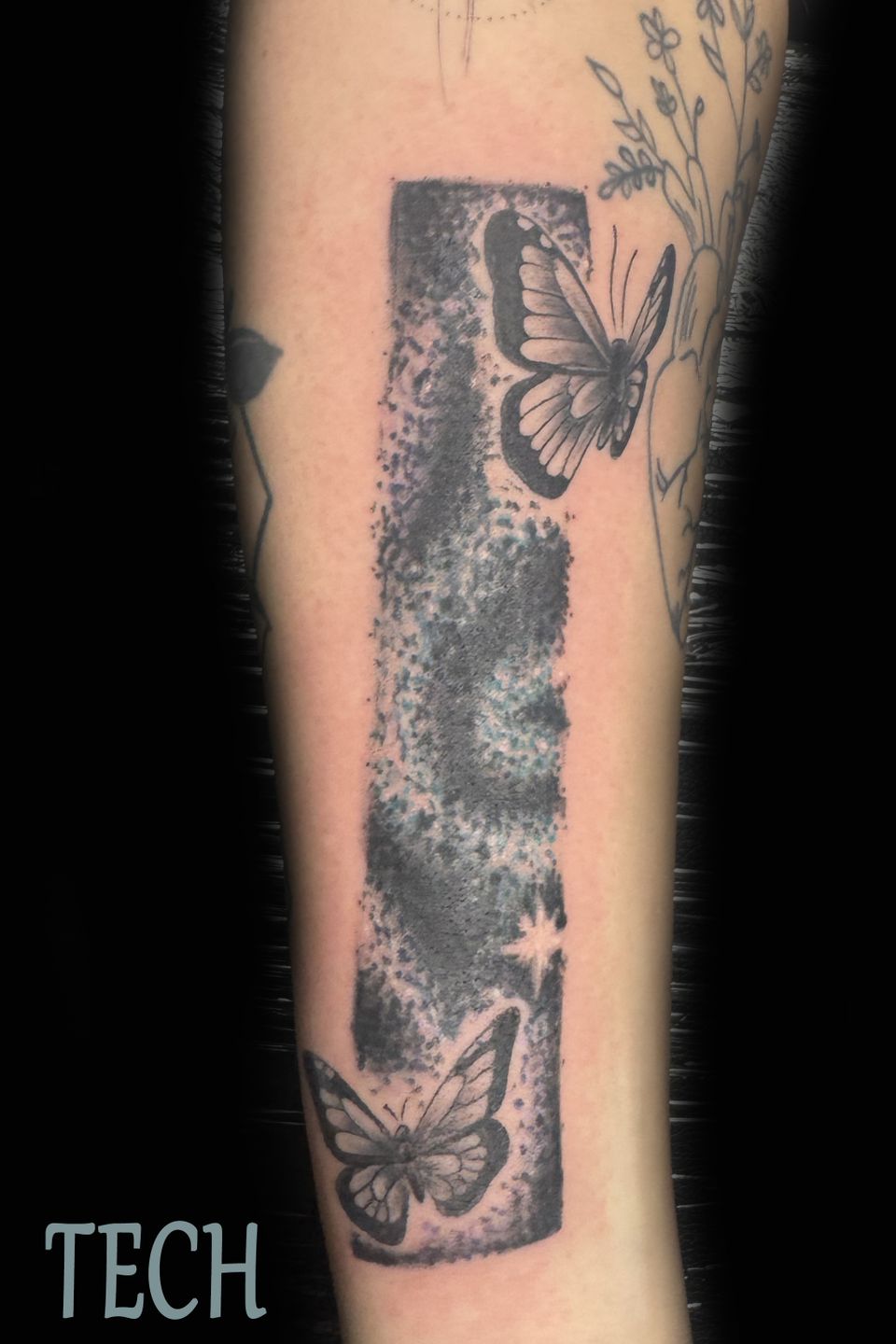 Tech butterflies night sky