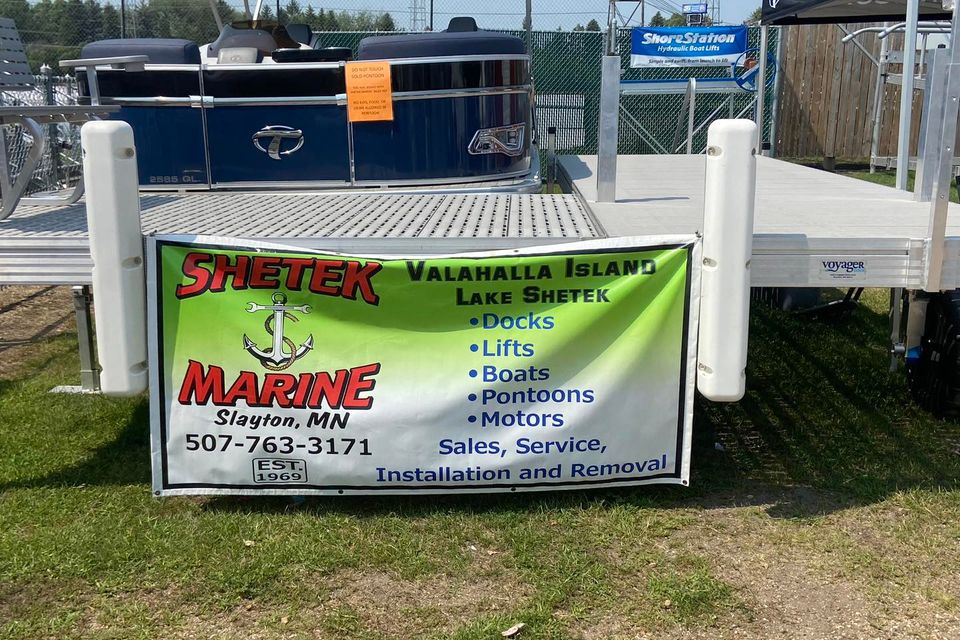 Shetek marine vinyl hanging sign