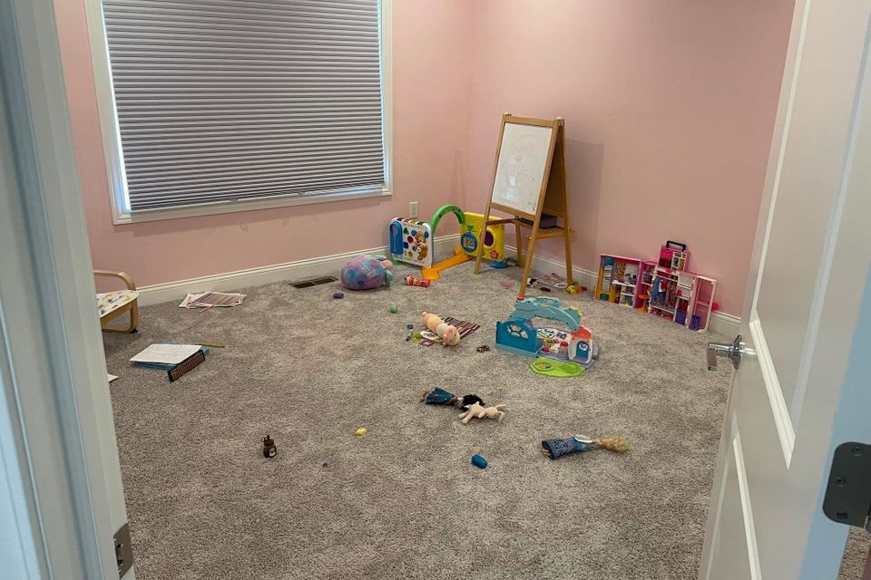 room with clutter on the ground