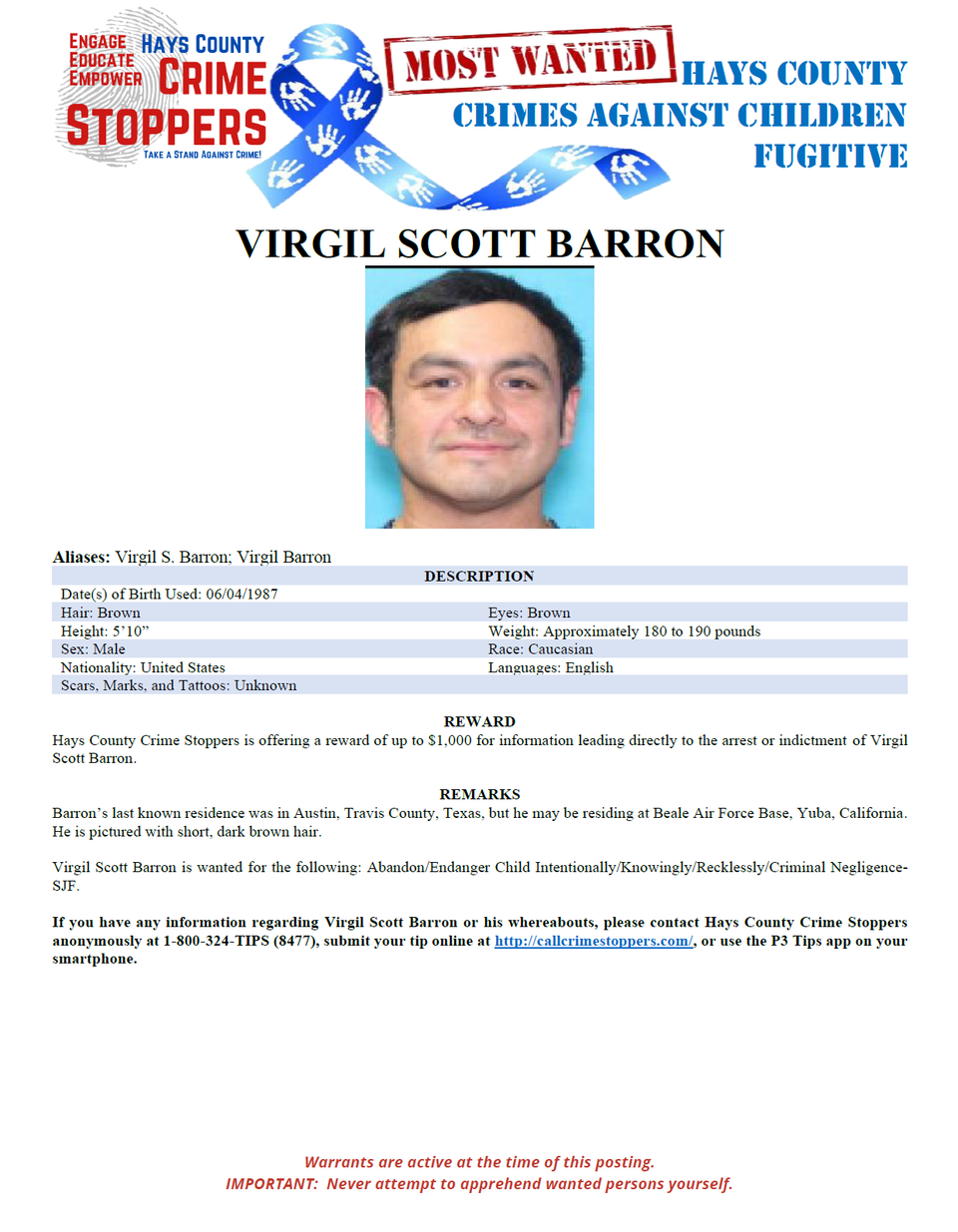Barron most wanted poster