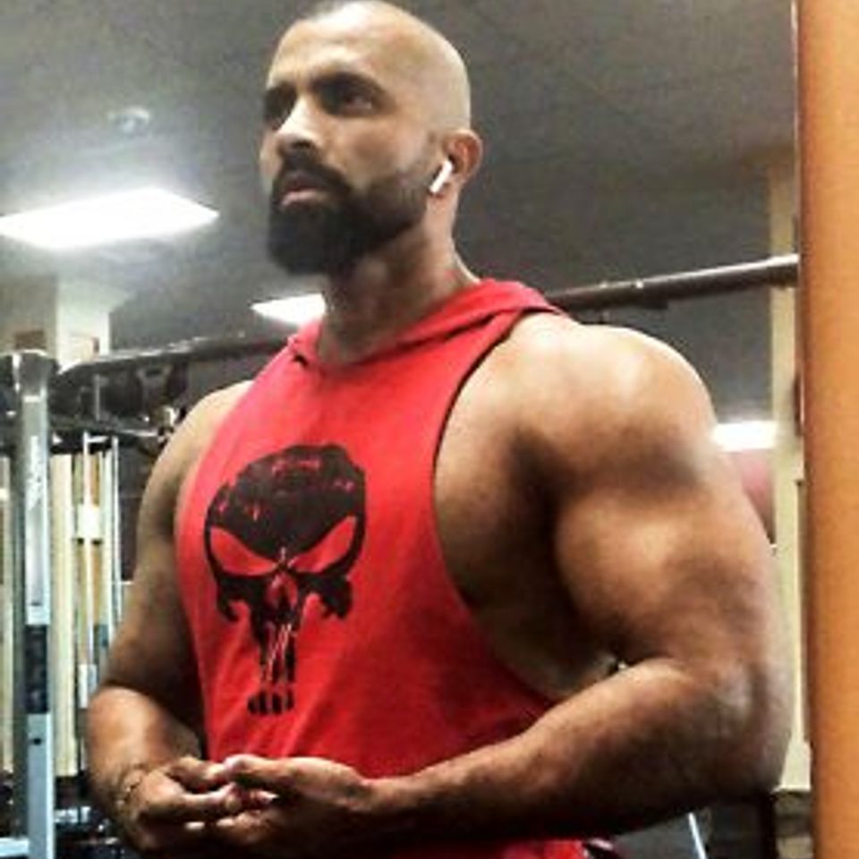 Oscar Mora, a personal trainer at Maximus Gym in Riverhead, NY