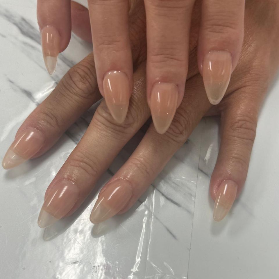 woman hands with manicure done