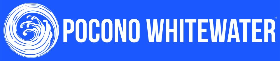 Copy of pocono whitewater logo horizontal bluebackground