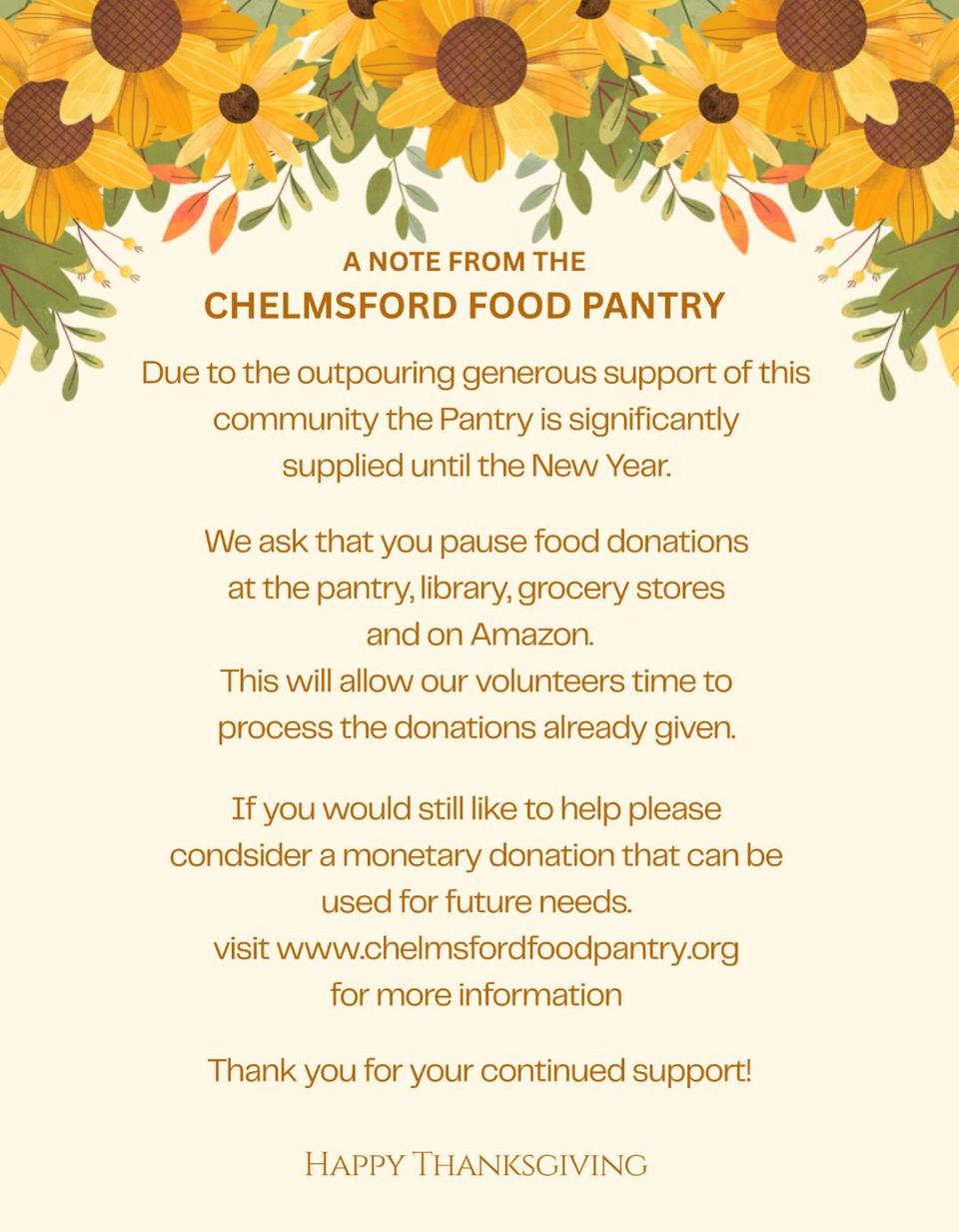 Chelmsford food pantry