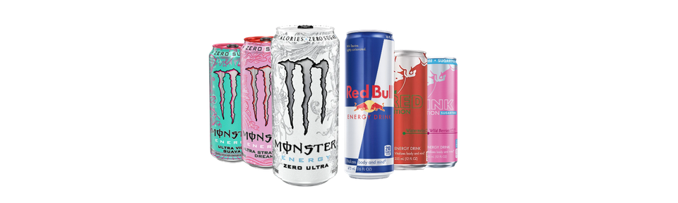 Energy Drinks, Red Bull, Monster, Mixes
