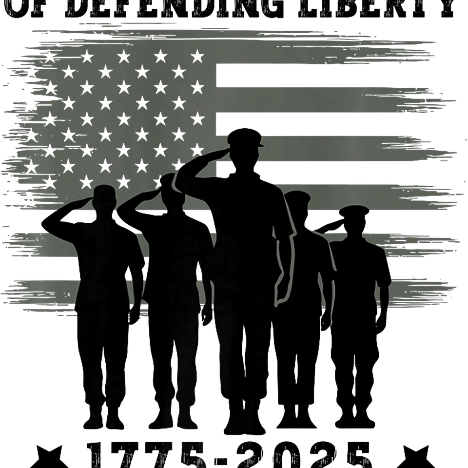 Patriotic   usa army us military parade 250th anniversary 2025 premium t shirt blk wht