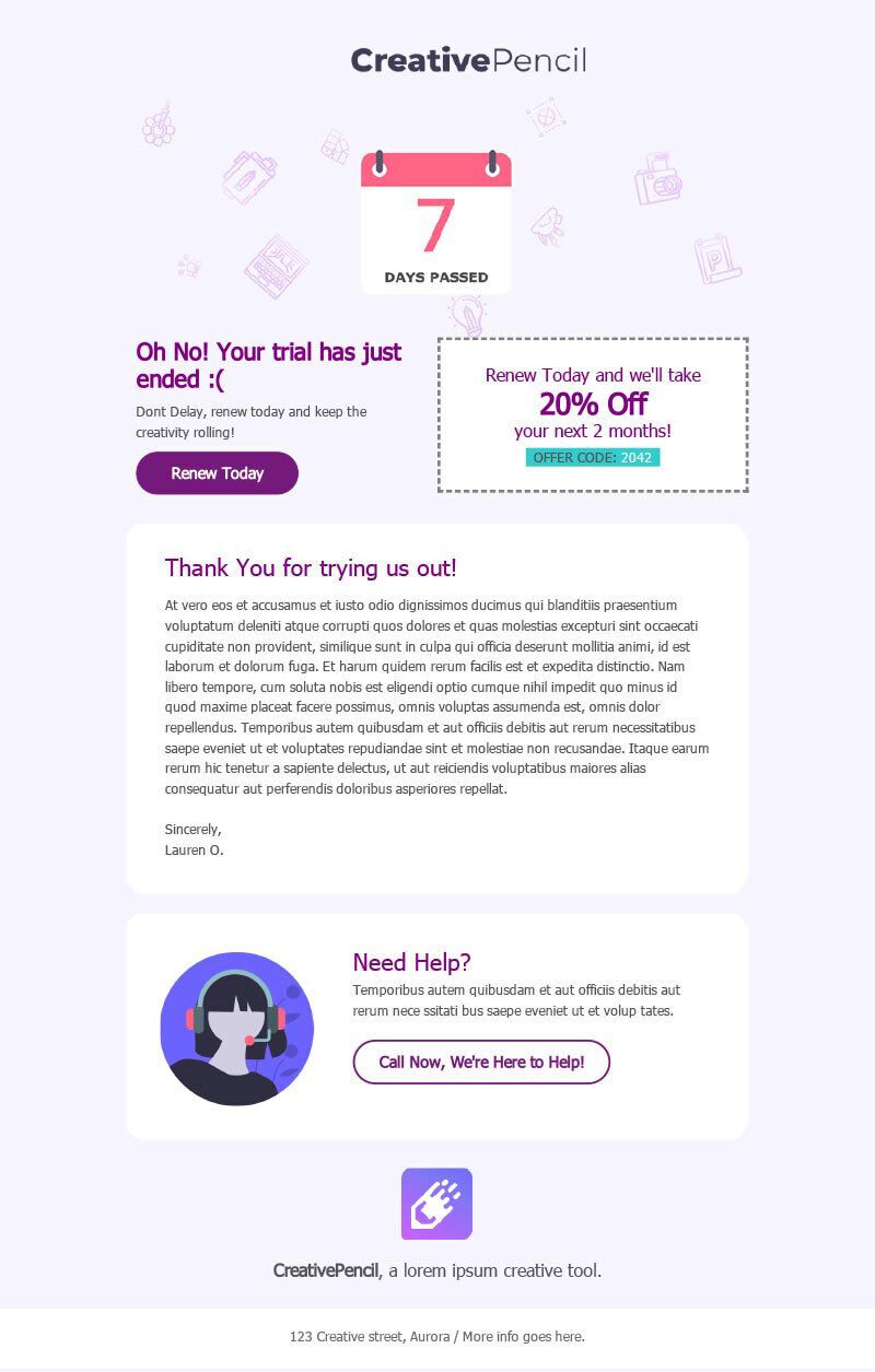 Email layouts template 17 example
