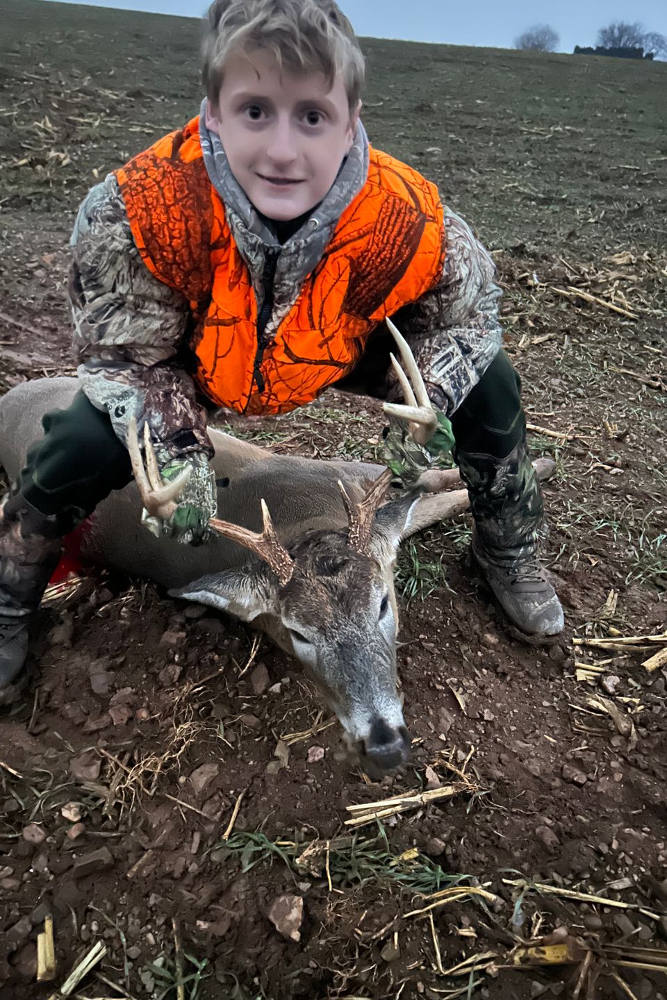 Kyle Heller (14) of Elizabethtown, shot his first buck less than a week after shooting his first doe. 