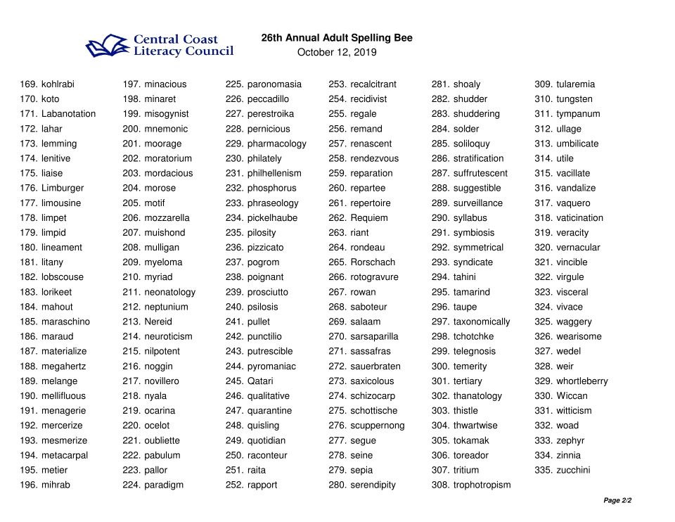 2019 sb word list page 2 of 2