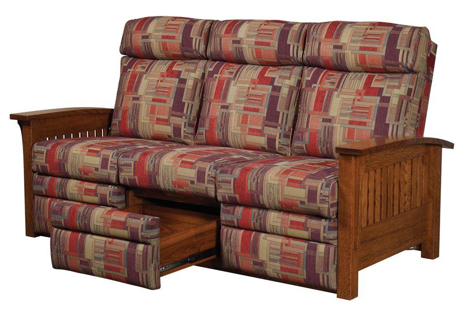 Qf 1800 mission sofa recliner drawer
