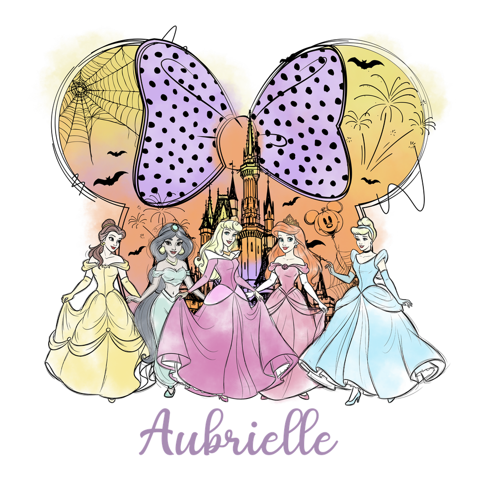 Disney   halloween with princess personlized