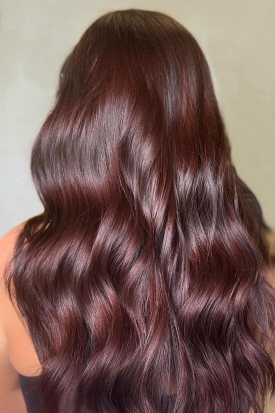 Auburn color hair retouched