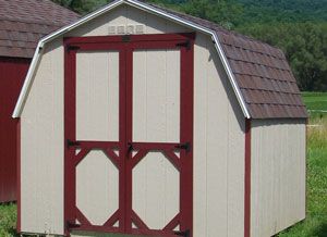 Carolinaminibarn 8x8 tan redtrim