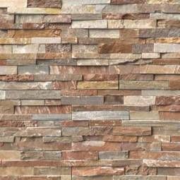 Golden white stacked stone panels