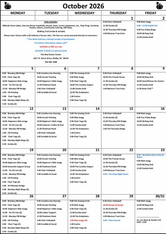 Oct calendar 