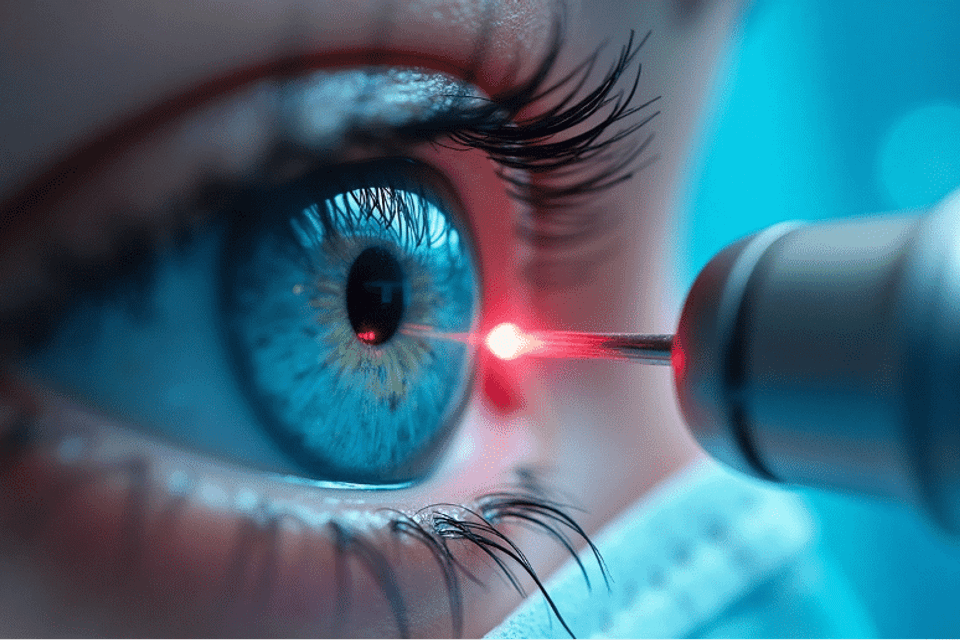 Close up lasik eye surgery performed in Cypress, Texas