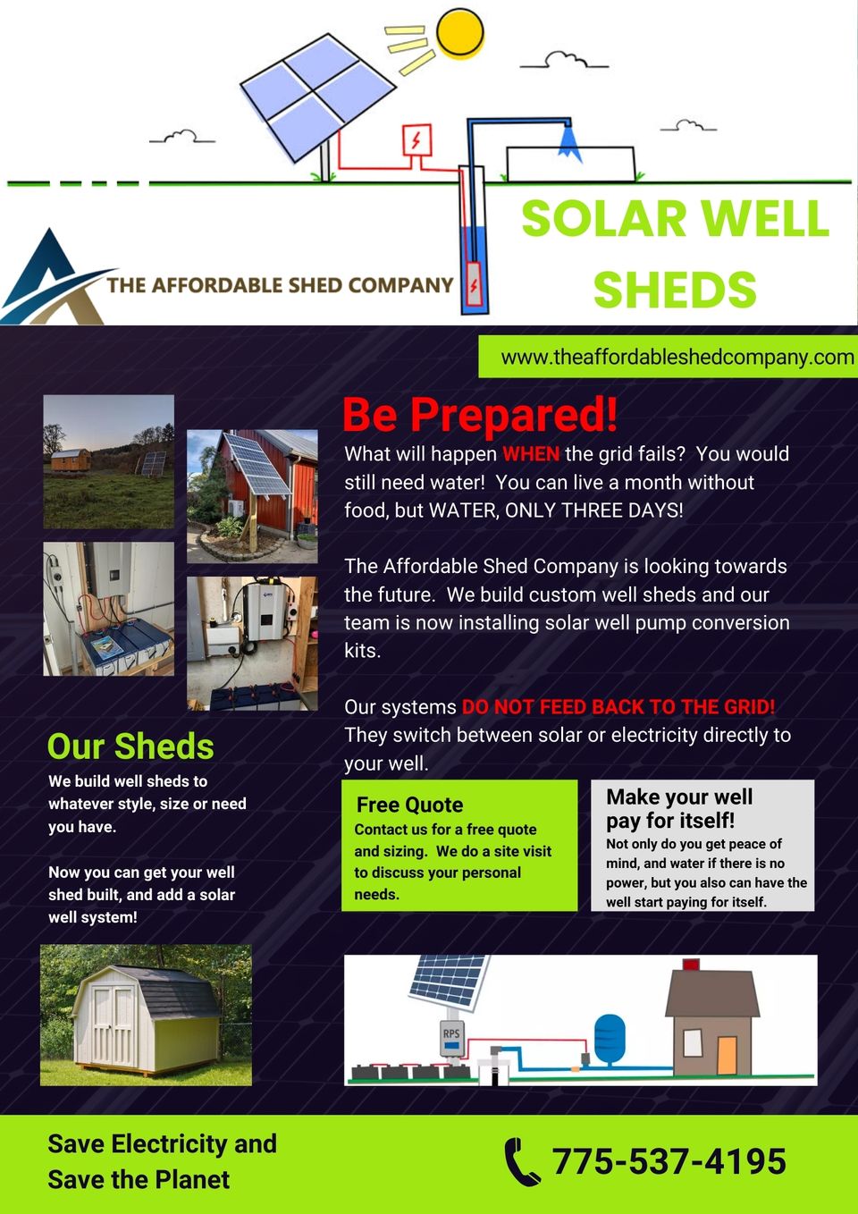 Affordable solar well sheds 