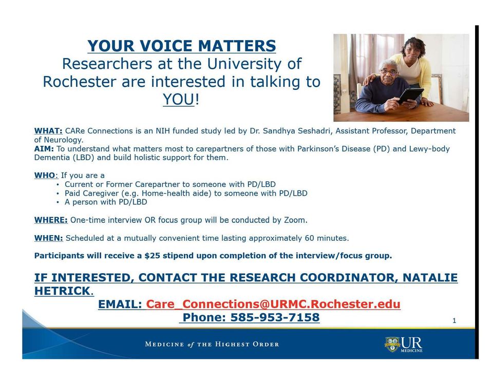 Urmc caregiver study
