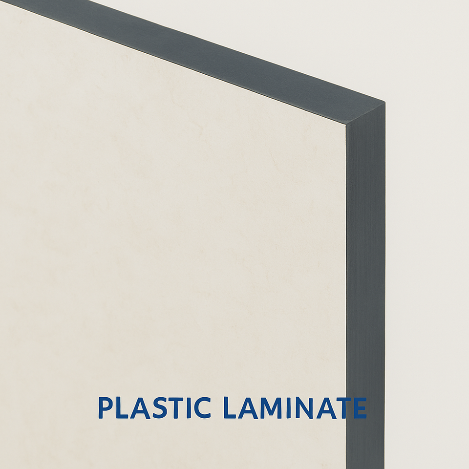 Plastic Laminate bathroom partition example