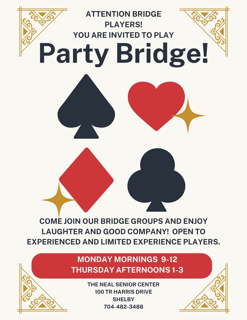 Poster party bridge invitation