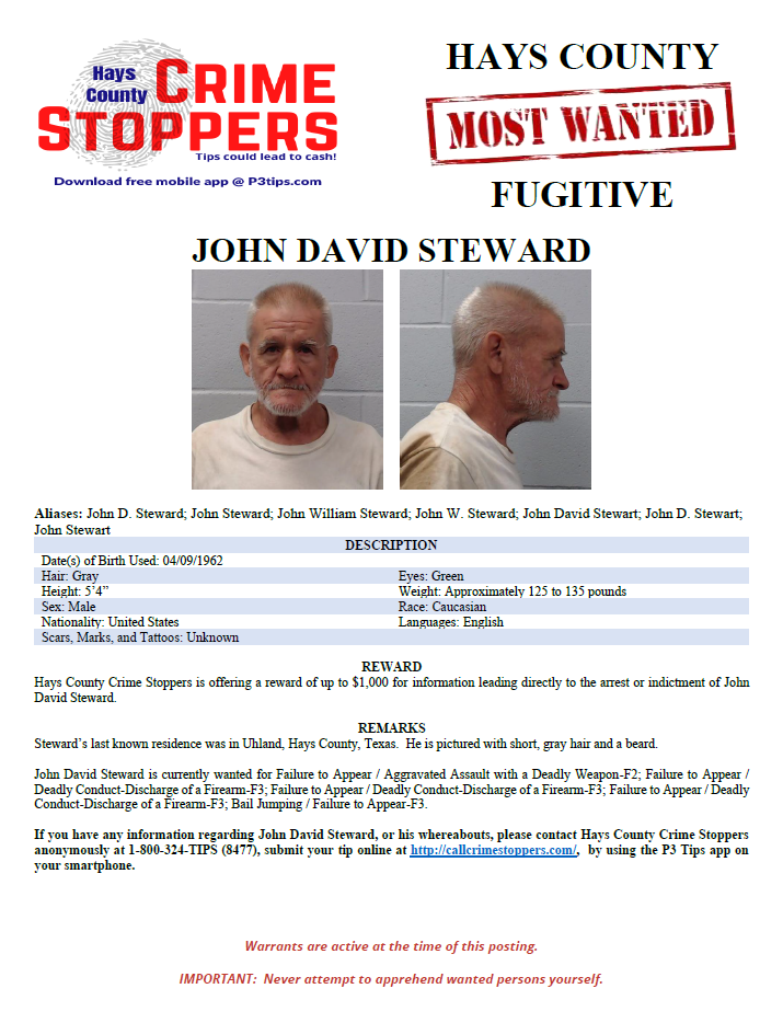 Steward most wanted poster