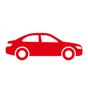 Minimal red passenger car icon 2