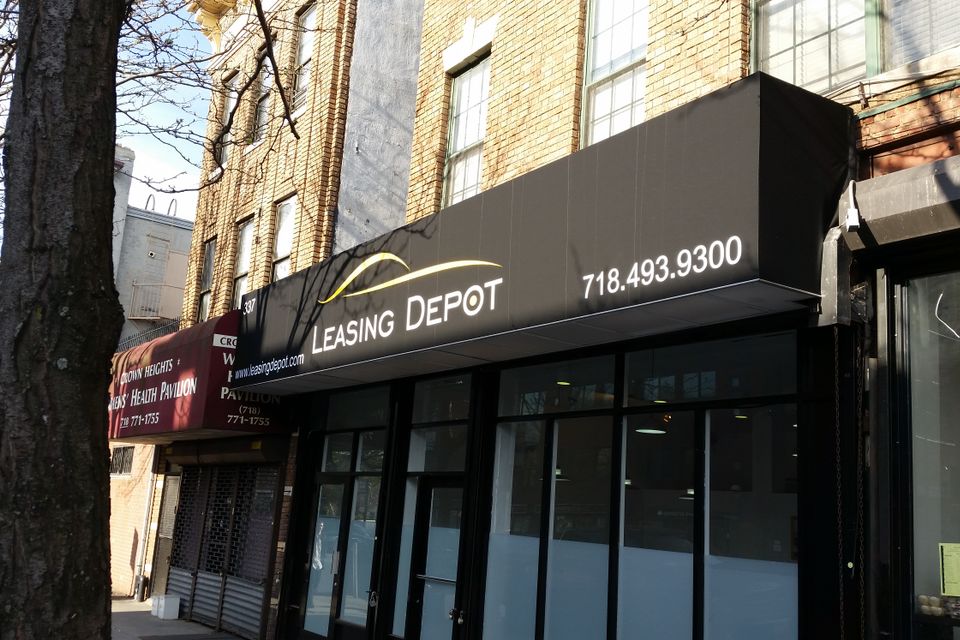 Square black awning