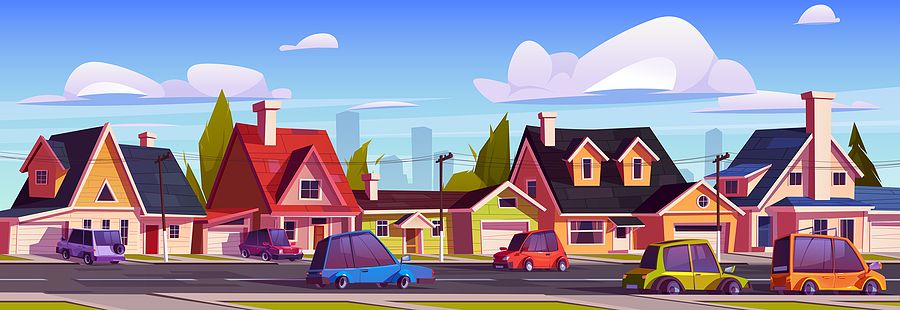 Bigstock suburb street with houses and  465602885