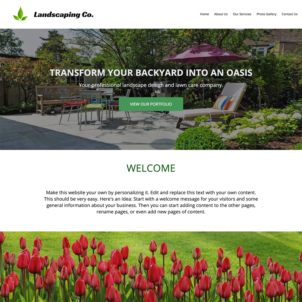 Landscaping website design theme