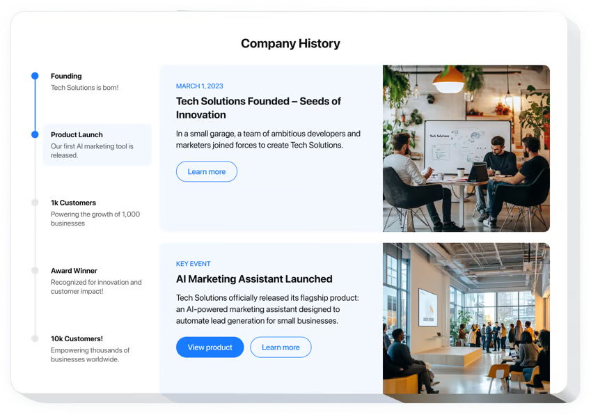 Timelines webspace launcher