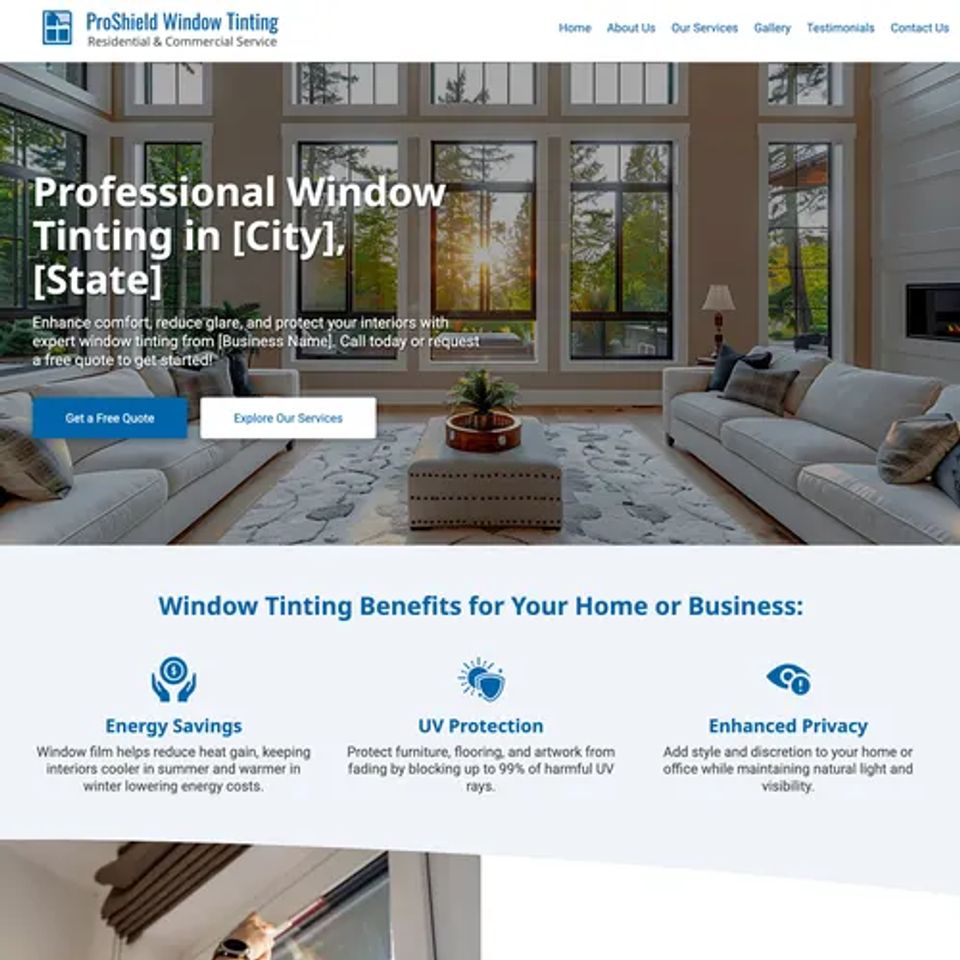 Window tinting website design theme original