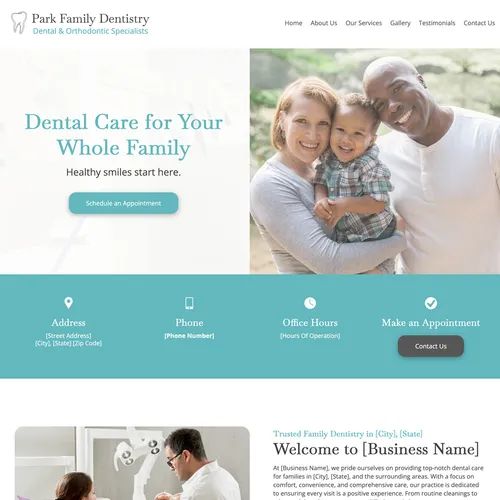 Family dentist website design theme original