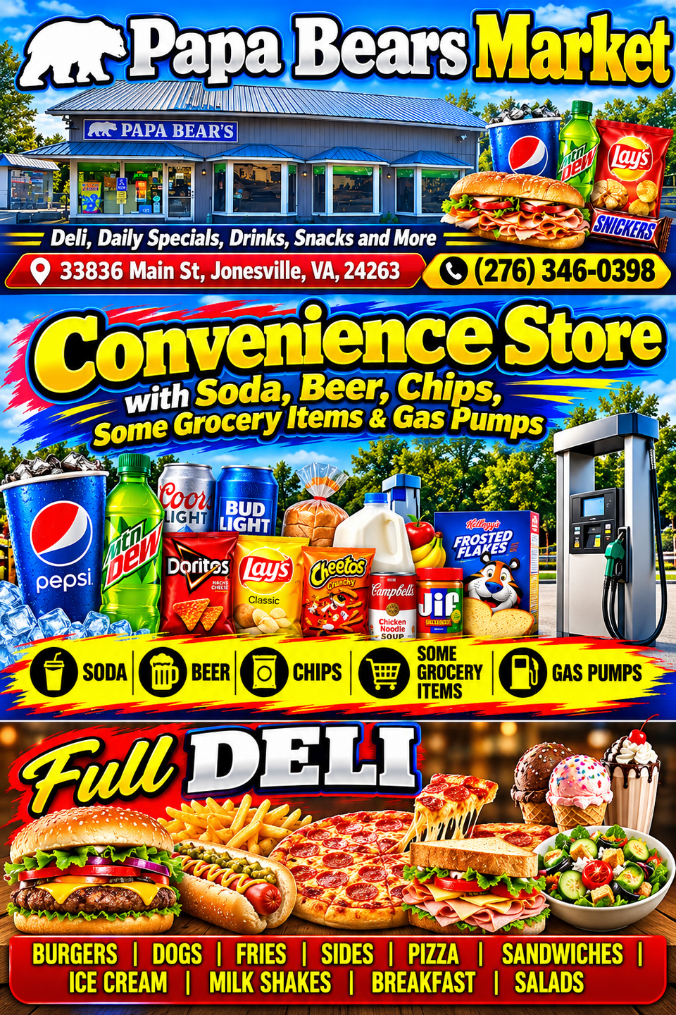 Papa bears market deli poster