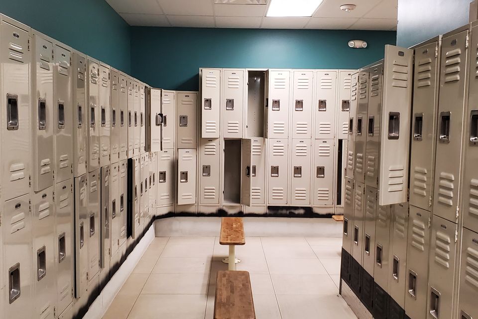 The locker room at Maximus Gym in Riverhead, NY