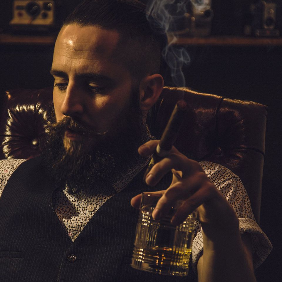 Bearded patron